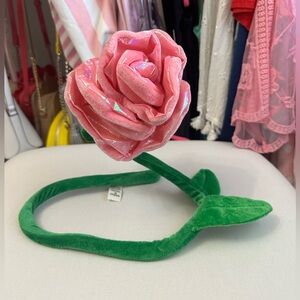 Pink Rose Soft Flower w/ Bendable Posable Vine